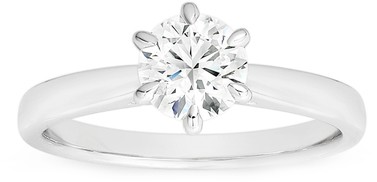 Alora 14ct White Gold 1 Carat Lab Grown Solitaire Diamond Ring