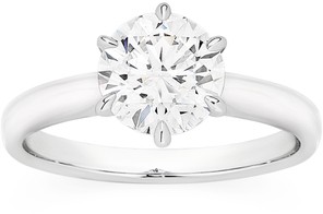 Alora 14ct White Gold 2 Carat Lab Grown Solitaire Diamond Ring