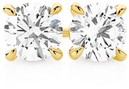 Alora 14ct Gold 1 Carat TW Lab Grown Diamond 4 Claw Stud Earrings