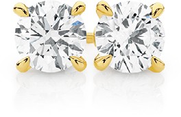 Alora 14ct Gold 1 1/2 Carats TW Lab Grown Diamond Four Claw Stud Earrings