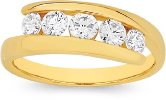 Alora 10ct Gold 3/4 Carat TW Lab Grown Diamond Offset Ring