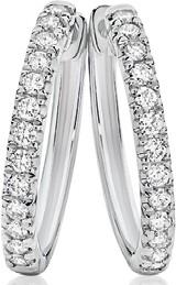 9ct White Gold Diamond Huggie Earrings