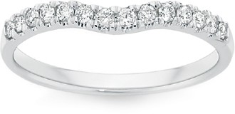 18ct White Gold Diamond Curved Band