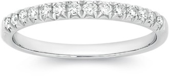9ct White Gold Fine Diamond Band