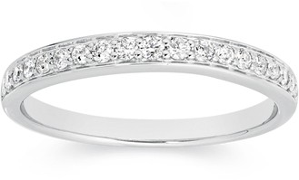 9ct White Gold Diamond Band