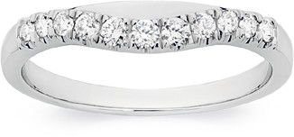 18ct White Gold Diamond Curved Band