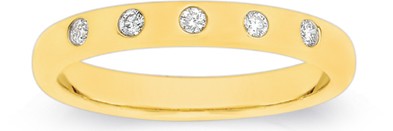 9ct Gold Diamond Hammer Set Band