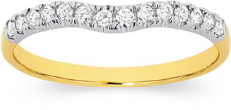 18ct Gold Diamond Curved Band