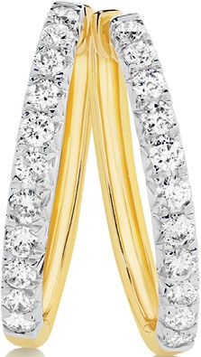 9ct Gold Diamond Huggie Earrings
