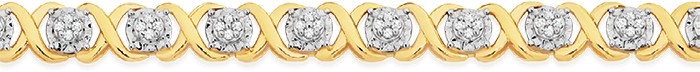 9ct Gold Diamond XOXO Bracelet