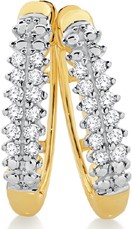 9ct Gold Diamond Pave Huggie Earrings