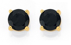 9ct Gold Natural Sapphire Stud Earrings