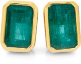 9ct Gold Natural Emerald Stud Earrings