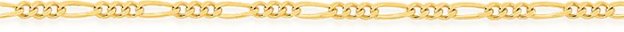 9ct Gold 45cm Solid Figaro Chain