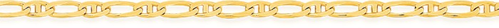 9ct Gold 50cm Solid Marine 1+1 Chain