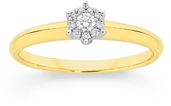 9ct Gold Diamond Cluster Ring