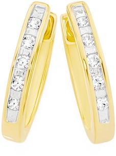 9ct Gold Diamond Huggies