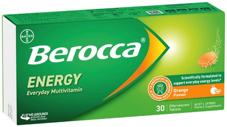Berocca Energy Effervescent Tablets 30 Pack Selected Varieties**