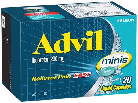 Advil Minis Ibuprofen 200mg Liquid Capsules 20 Pack****