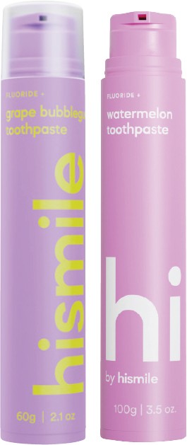 Hismile Toothpaste Grape Bubblegum or Watermelon 60g