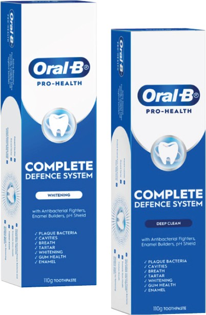Oral B Pro Health Advanced Deep Clean or Whitening Toothpaste 110g