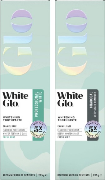 White Glo Professional Whitening or Charcoal Toothpaste 205g