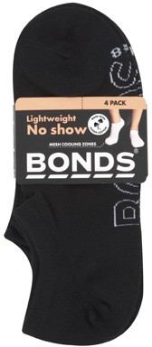 Bonds Women's Logo Light No Show 4 Pack