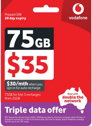 Vodafone $35 Prepaid SIM