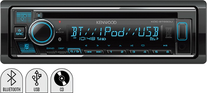 Kenwood 1 Din 200W CD Bluetooth Receiver