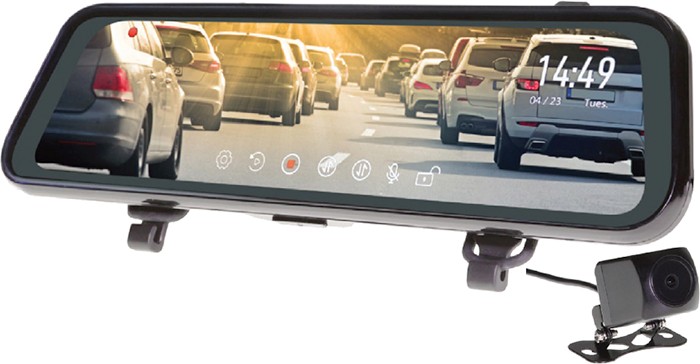 Gator 9” Clip on Rear View Mirror with Reverse Monitor & Dash Cam