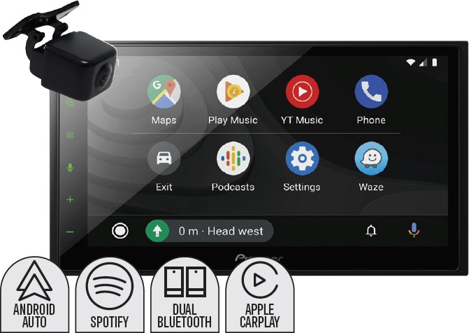 Pioneer 6.8” 200W AV Receiver + Bonus Reverse Camera