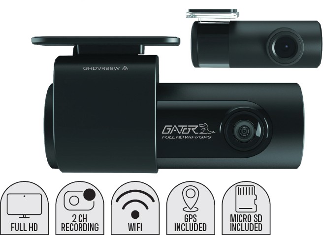 Gator Full HD Dual Recording Wi-Fi GPS Dash Cam 32GB
