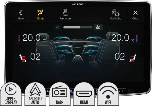 Alpine 11” 200W Halo Wireless Car Play Android Auto DAB+ REC