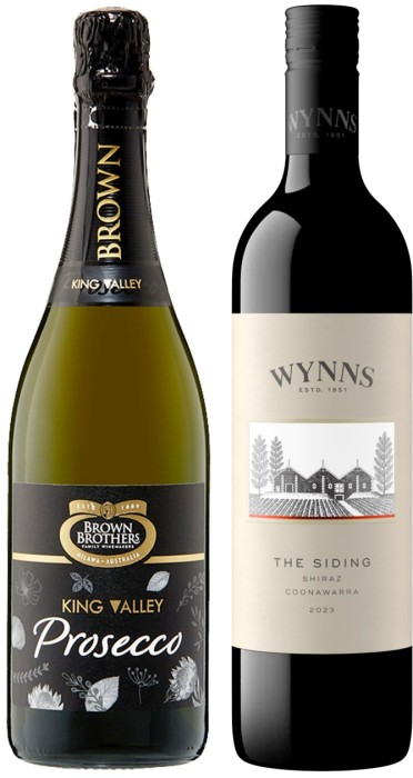 Brown Brothers Prosecco or Wynns The Siding Coonawarra 750mL Varieties