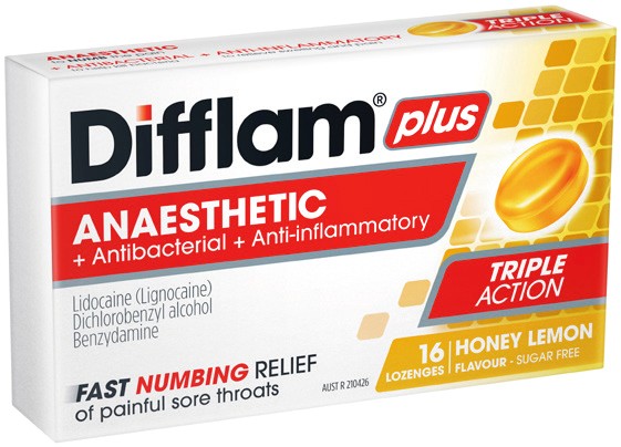 Difflam Plus Sore Throat Relief Lozenges 16 Pack Selected Varieties*