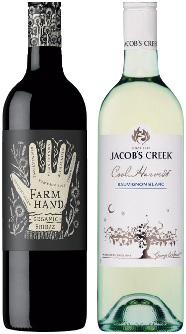 Farm Hand Organic or Jacob’s Creek Cool Harvest 750mL Varieties