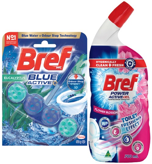 Bref Rim Block Toilet Cleaner 42‑50g or Gel 600‑700mL Selected Varieties