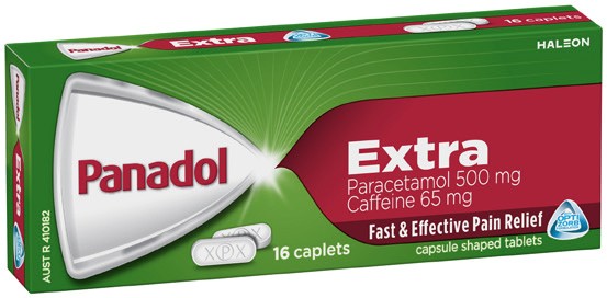 Panadol Extra Paracetamol & Caffeine Caplets 16 Pack*