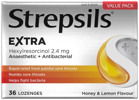 Strepsils Extra Lozenges Honey & Lemon 36 Pack^