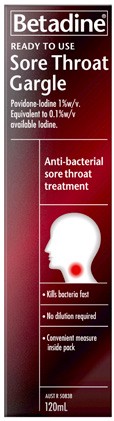 Betadine Ready To Use Sore Throat Gargle 120mL