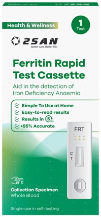 2San Ferritin (Iron) Rapid Test Cassette 1 Pack