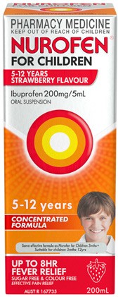 Nurofen For Children 5-12 Years Strawberry Flavour 200mL