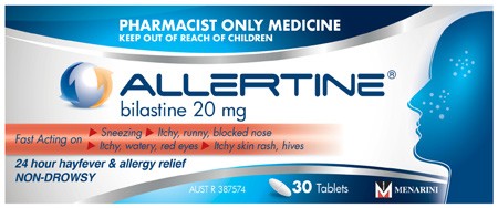 Allertine Bilastine 20mg 30 Tablets