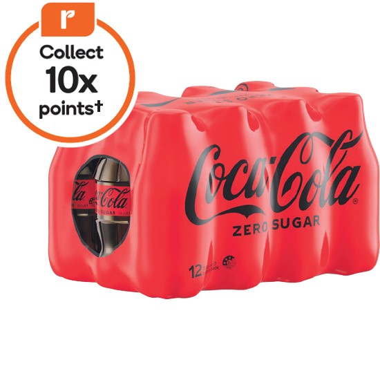 Coca-Cola Classic or Zero Sugar Soft Drink 12 x 300ml