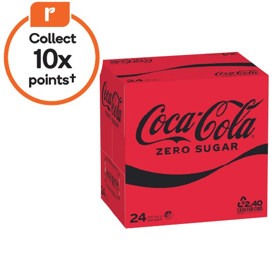 Coca-Cola Classic, Zero Sugar or Diet Soft Drink 24 x 375ml