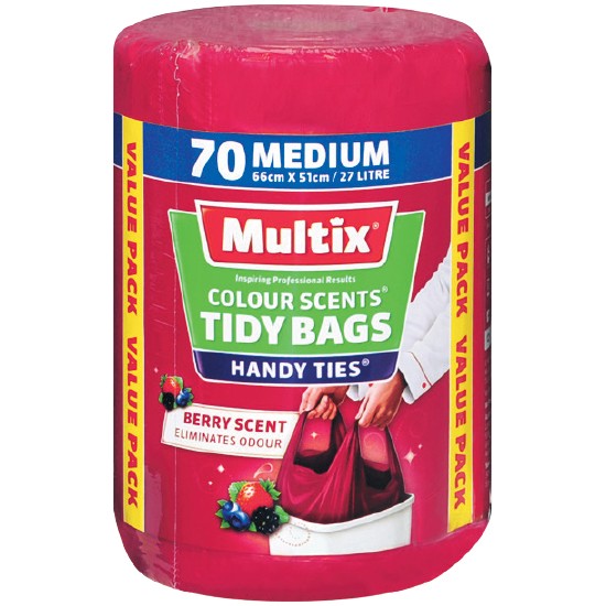 Multix Colour Scents Tidy Bags Medium Berry Scent Pk 70