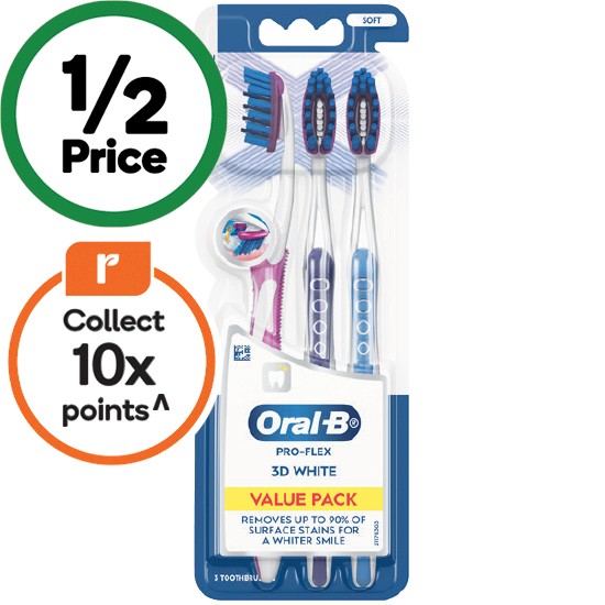 Oral-B Pro-Flex 3D White Value Pack Toothbrush Pk 3
