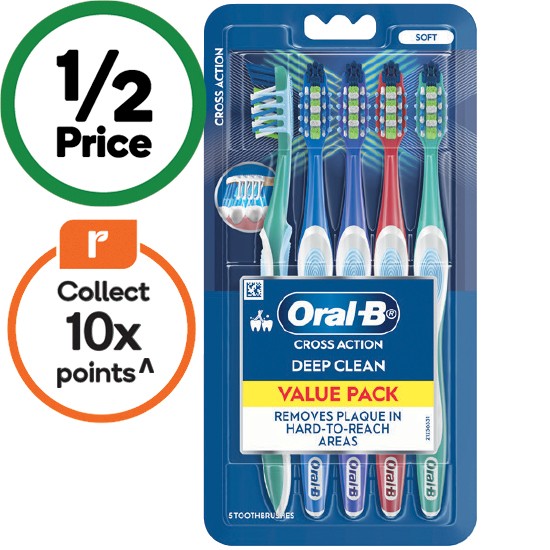 Oral-B Cross Action Value Pack Toothbrush Pk 5