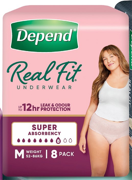 Depend Real Fit Super Underwear Medium 8 Pack