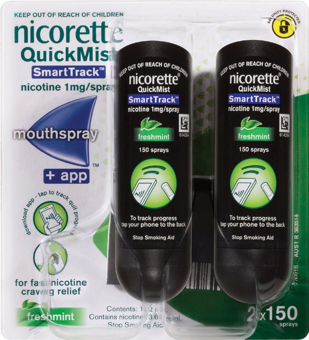 Nicorette QuickMist Smart Track 150 Sprays Duo Pack*